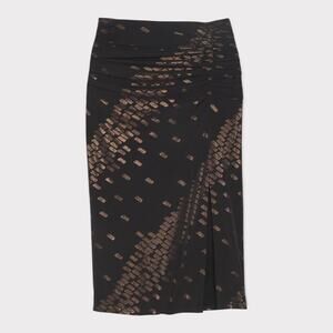 White House Black Market Metallic Foil Print Midi Pencil Skirt - Size XS